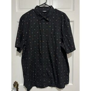 Mens Vans Button Down Black Patterned Shirt Size XXL